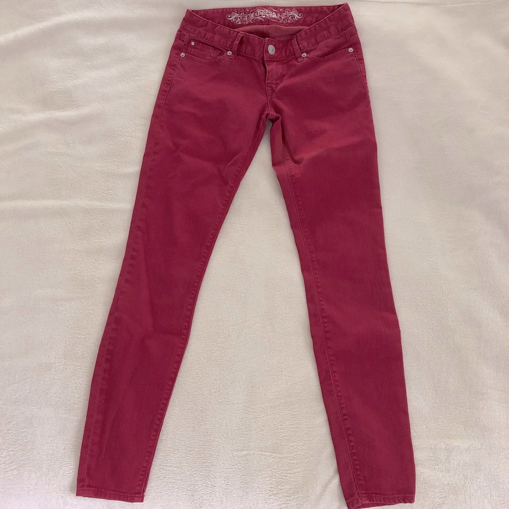 Red skinny jeans Express